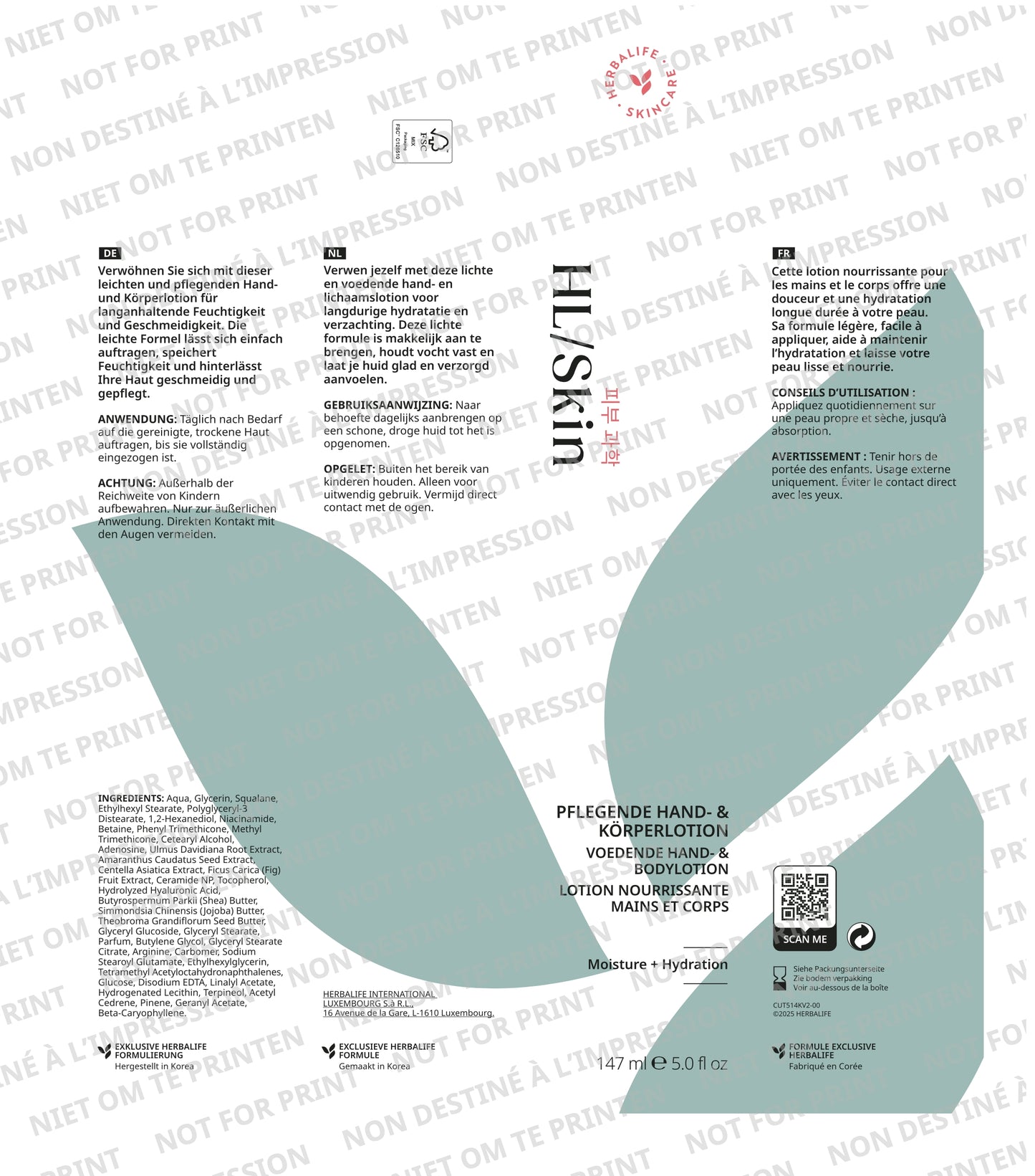 HL/Skin Pflegende Hand- & Körperlotion 147 ml