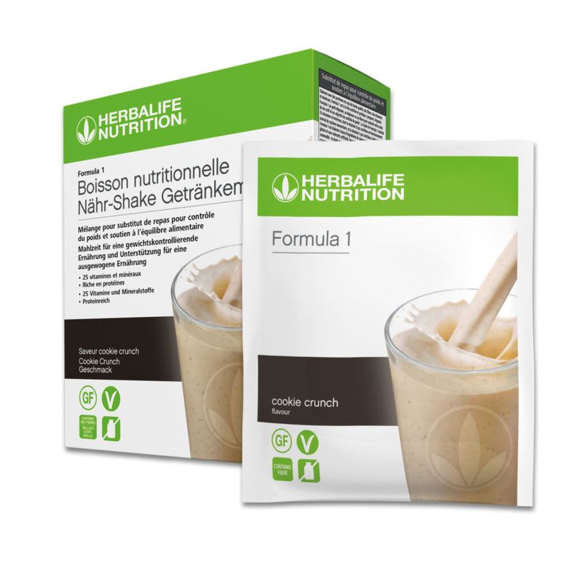 Herbalife Formula 1 Shake Cookie Crunch 7 Portionspackungen – Mahlzeitenersatz-Getränk