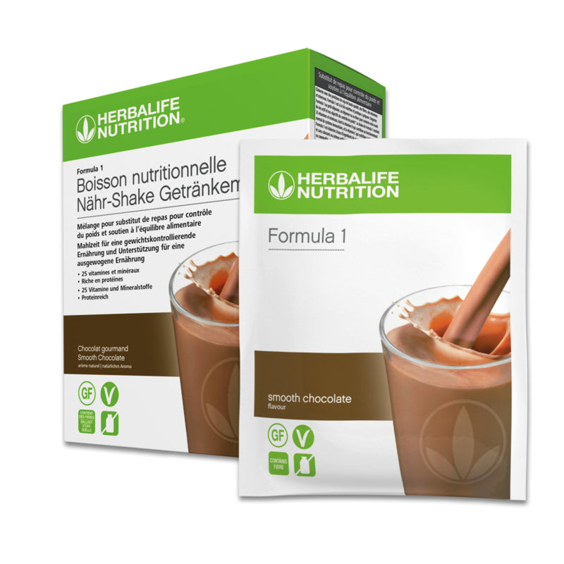 Herbalife Formula 1 Shake Smooth Chocolate 7 Portionspackungen – Mahlzeitenersatz-Getränk