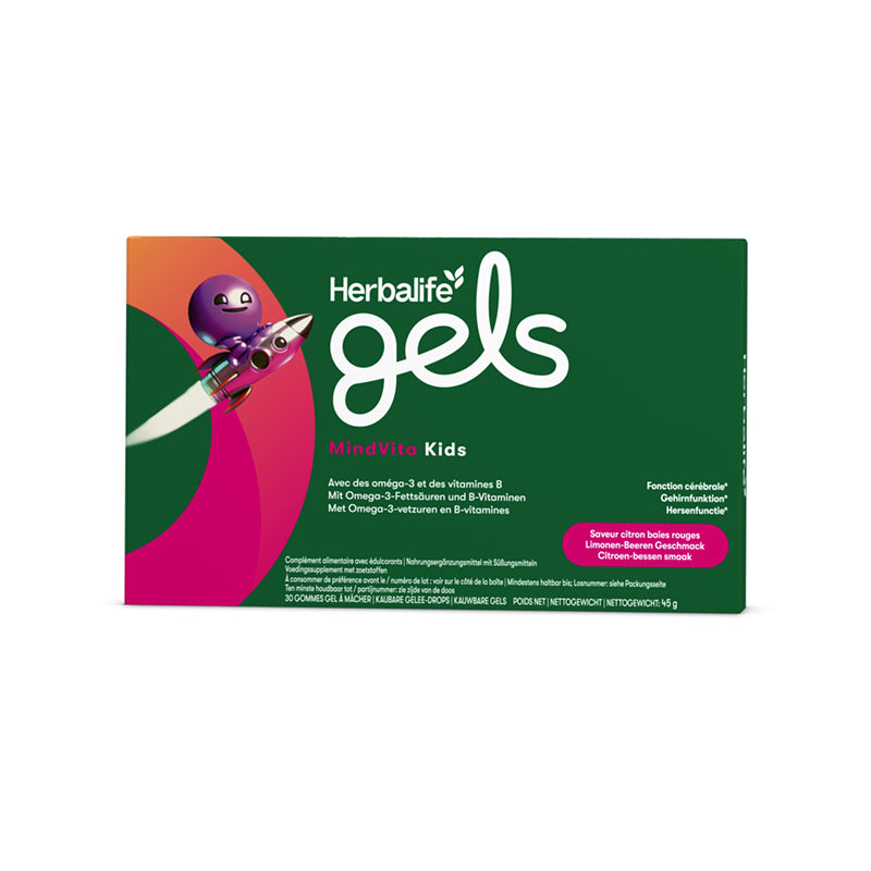 Herbalife Gels MindVita Kids Limone-Beere – 30 kaubare Gelee-Drops – Fit with Sebastian